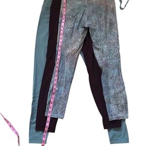 Lululemon package of three workout pants size 6 and blue pair is size 10 –